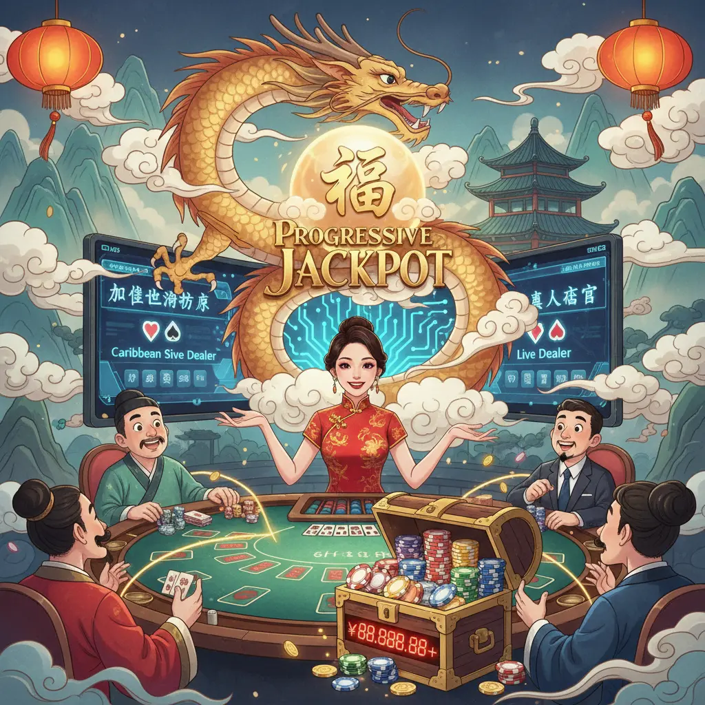 Caribbean stud live dealer games - Progressive